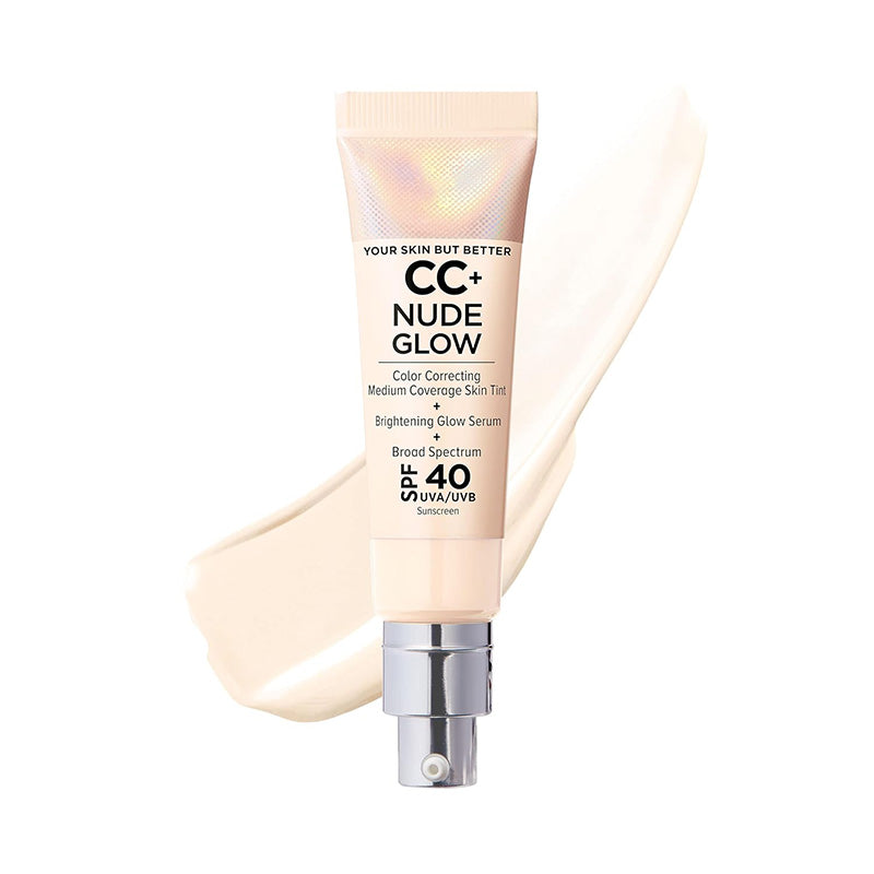 Official Store:| 60% OFF Nude Glow SPF40 w/ Luxe Brush Foundation Makeup Sunscreen Base Coverage Niacinamide