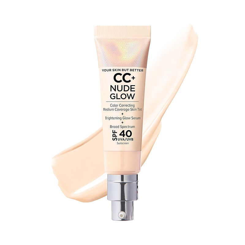 Official Store:| 60% OFF Nude Glow SPF40 w/ Luxe Brush Foundation Makeup Sunscreen Base Coverage Niacinamide