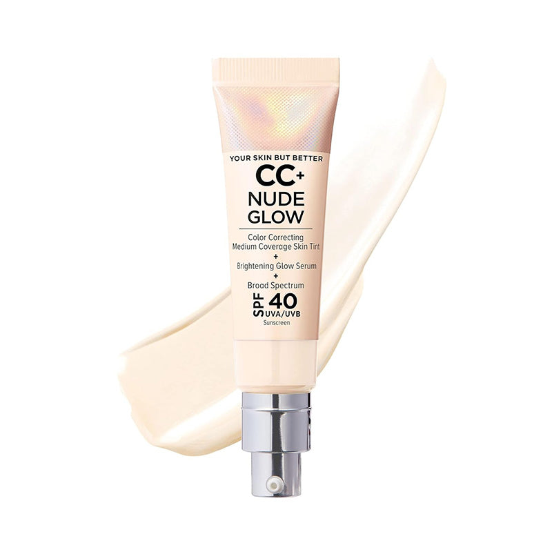 Official Store:| 60% OFF Nude Glow SPF40 w/ Luxe Brush Foundation Makeup Sunscreen Base Coverage Niacinamide